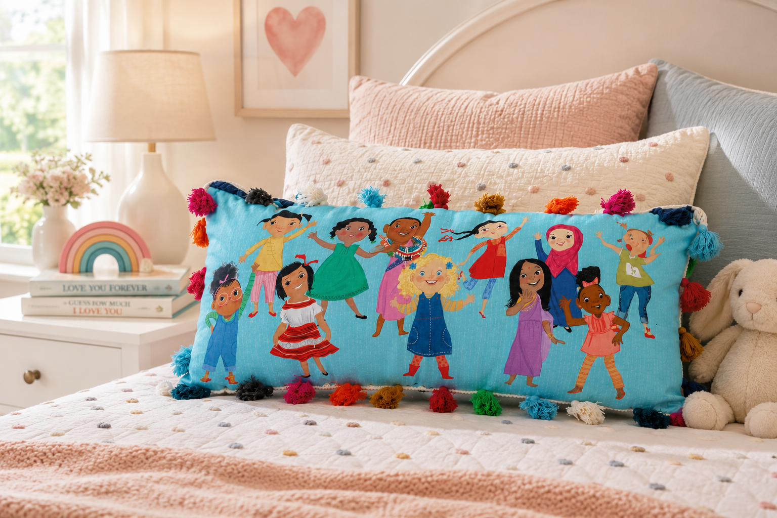 Wonderful girls pillow with tassels